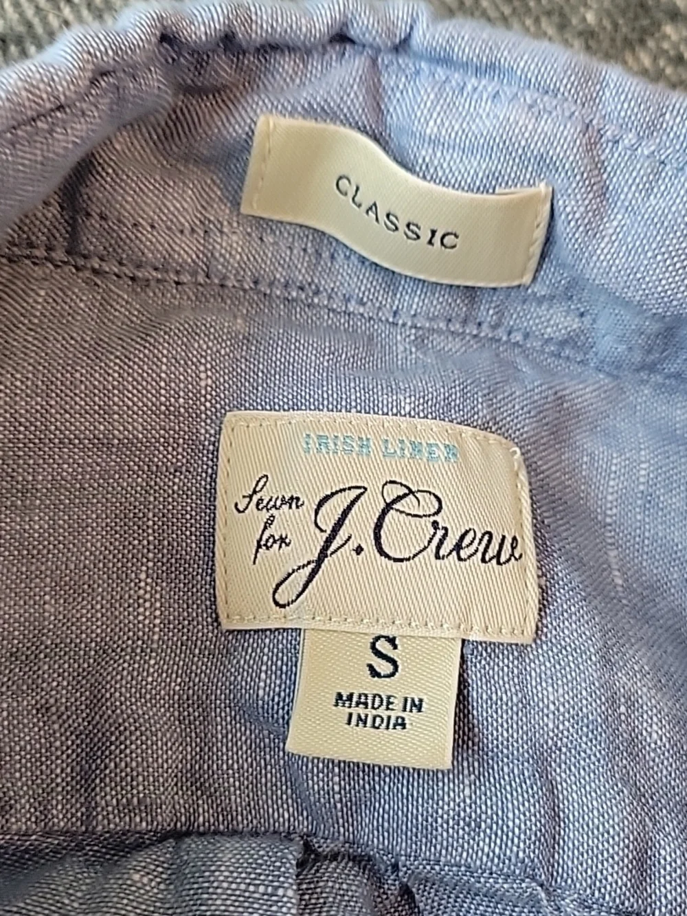 J Crew Shirt Men's Small Blue Baird‎ McNutt Irish Linen Button Down Short Sleeve
